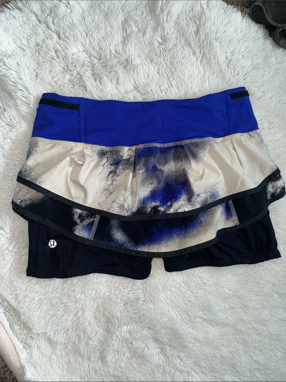 Lululemon Blue & Black Athletic Skort with Cute Print